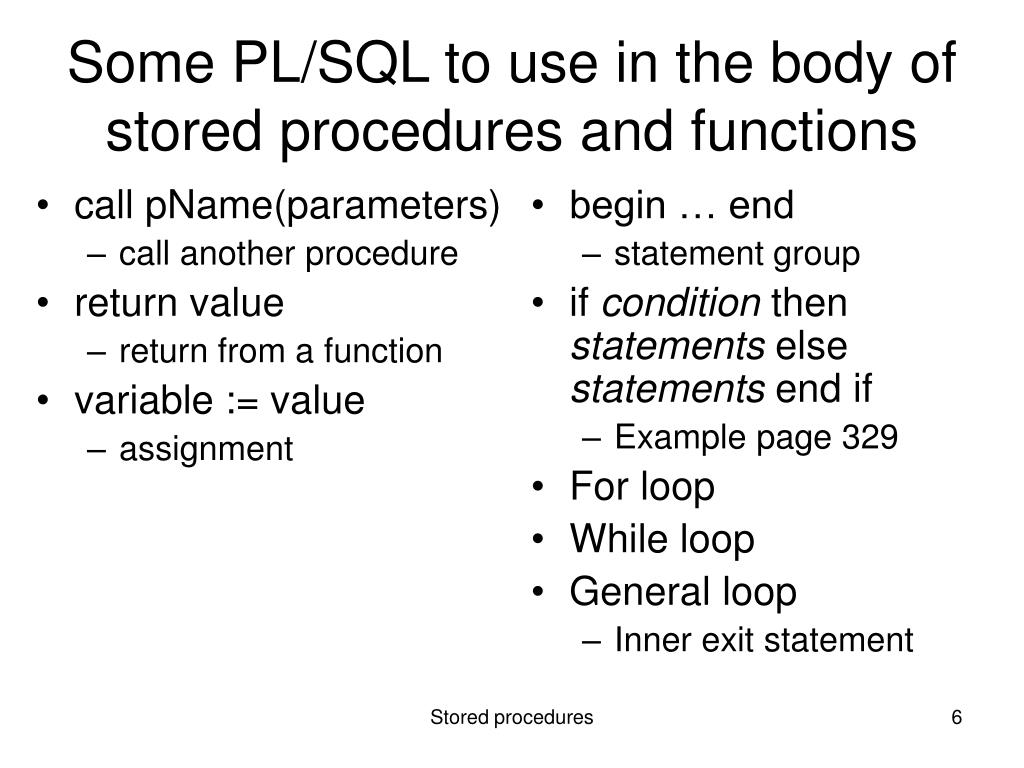 Stored Procedures And Functions