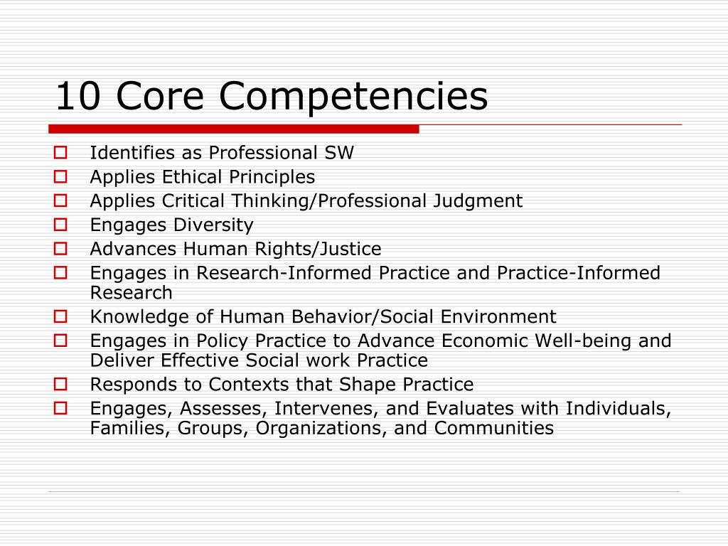 social work education competencies