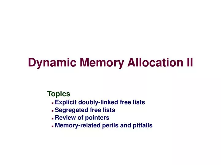 dynamic memory allocation ii n.
