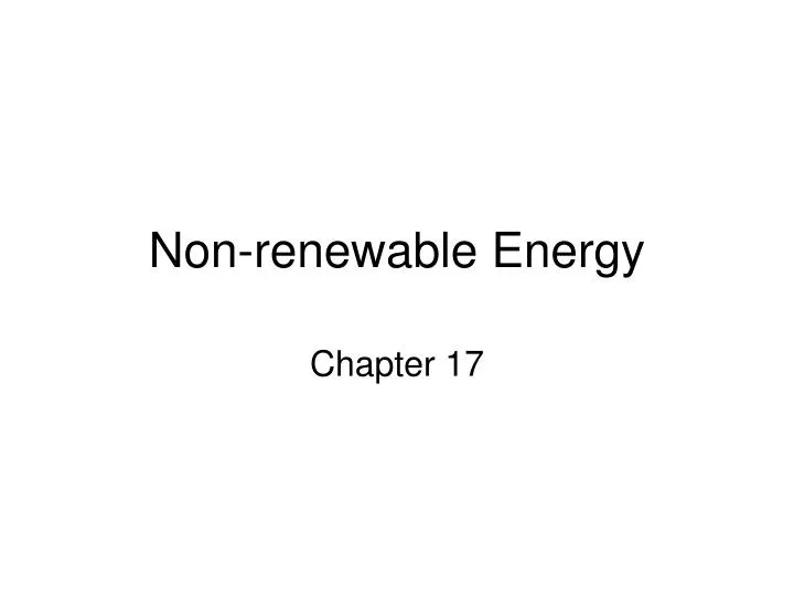 non renewable energy n.