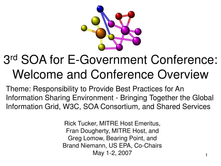 3 rd soa for e government conference welcome and conference overview n.