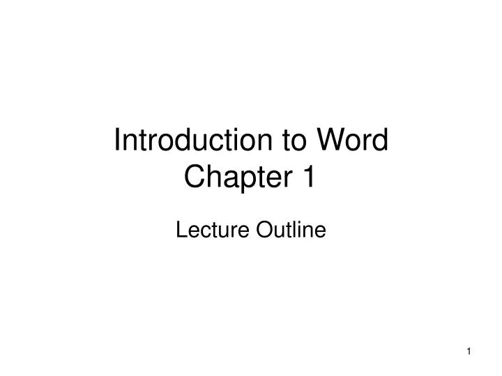 introduction to word chapter 1 n.