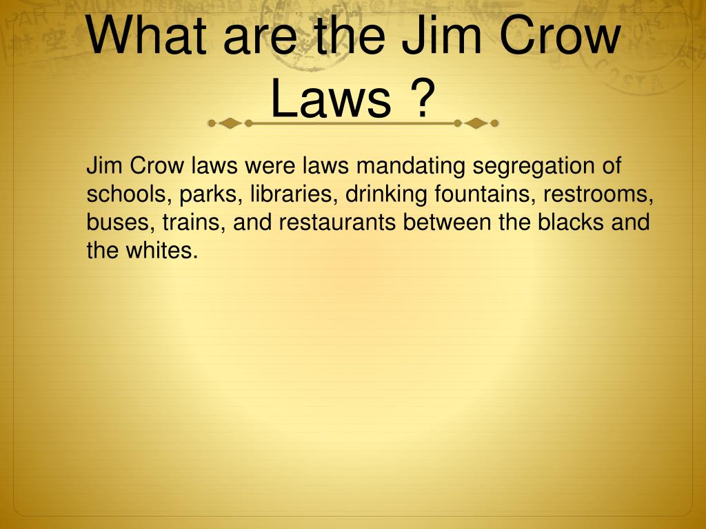 What Are Jim Crows Laws