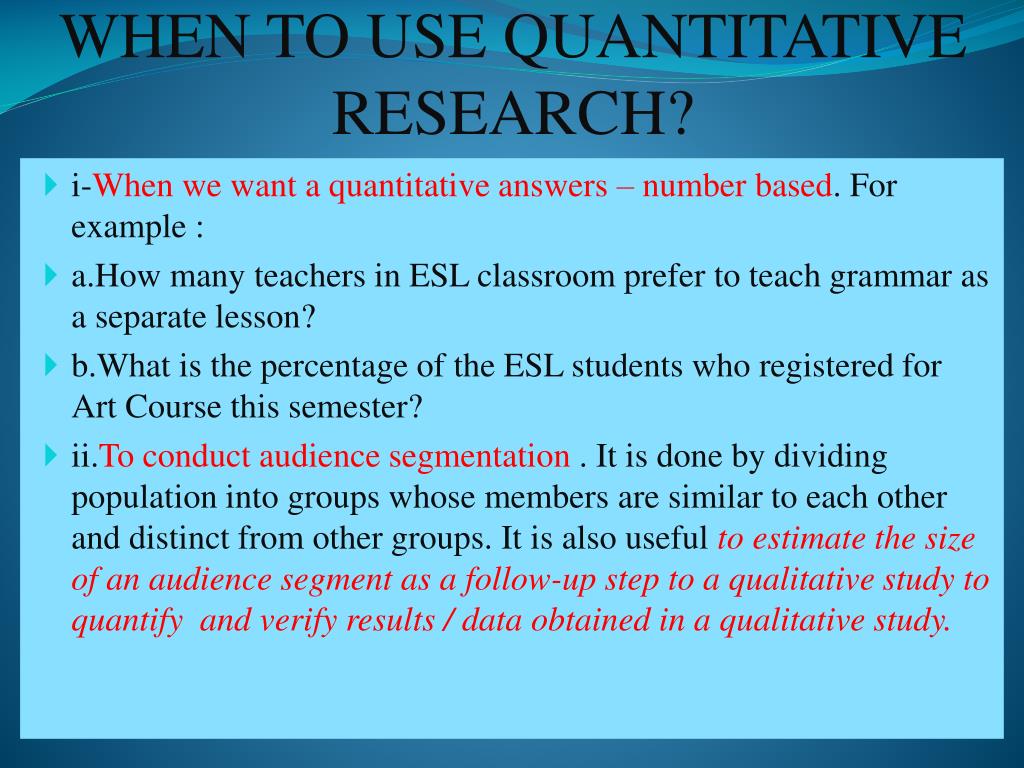 Types Of Quantitative Research Methods