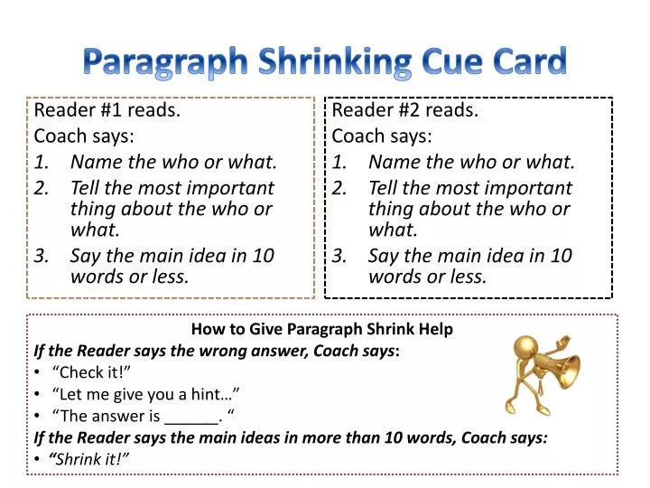 PPT Paragraph Shrinking Cue Card PowerPoint Presentation free PPT Paragraph Shrinking Cue Card PowerPoint Presentation free