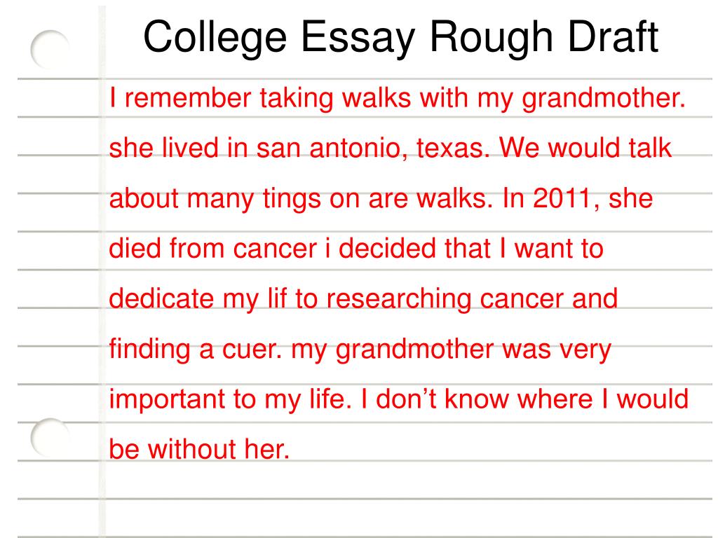 rough draft of college essay