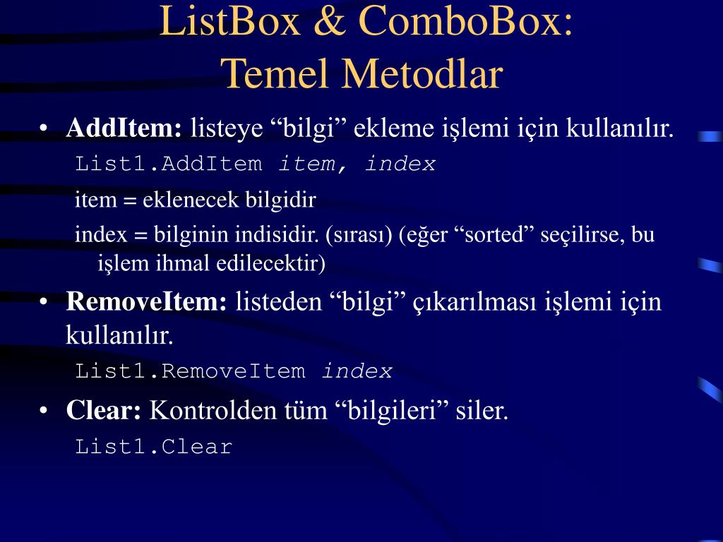 Item index com