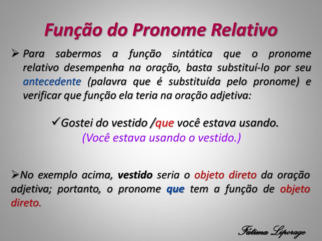 Emprego e Função Sintática dos Pronomes Relativos - ppt carregar