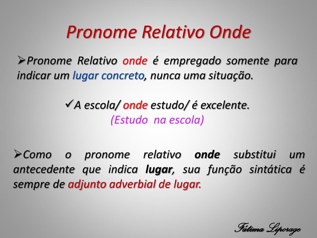 Funções do pronome relativo