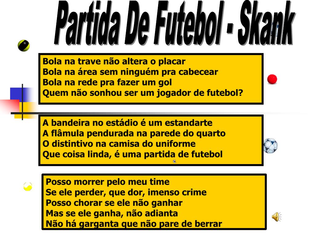 SKANK - UMA PARTIDA DE FUTEBOL (LETRA) 