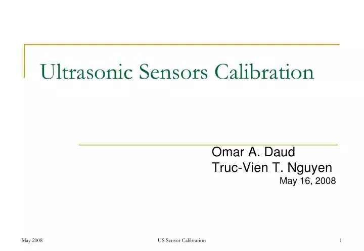 ultrasonic sensors calibration n.