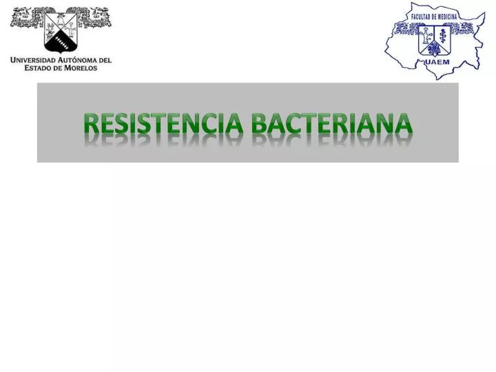 resistencia bacteriana n.