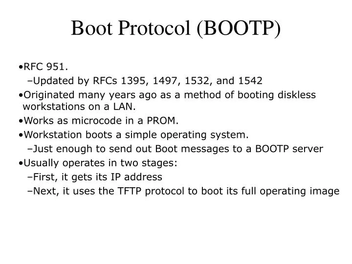 boot protocol bootp n.