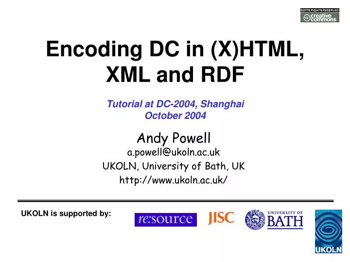 encoding dc in x html xml and rdf n.