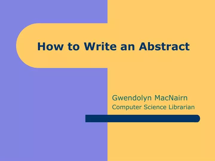 how to write an abstract powerpoint presentation