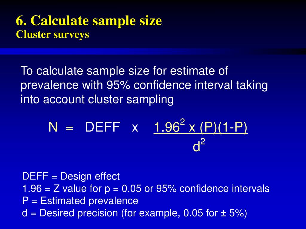 PPT - Sample size calculation and development of sampling plan