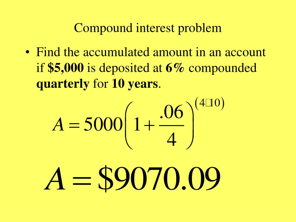 how to solve compound interest problems formula