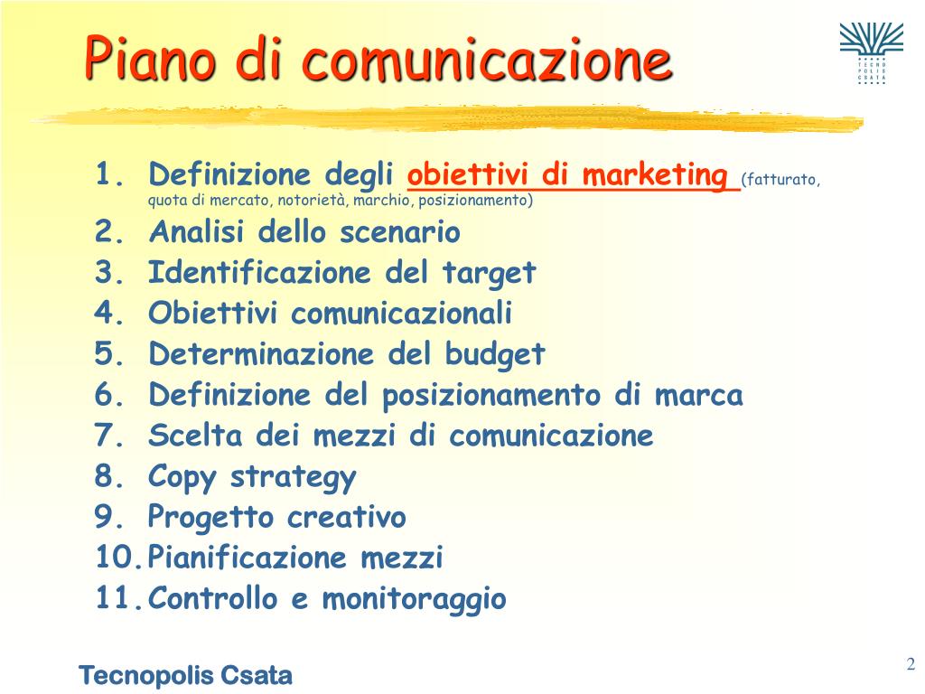 PPT - Piano di comunicazione PowerPoint Presentation, free download -  ID:4020633