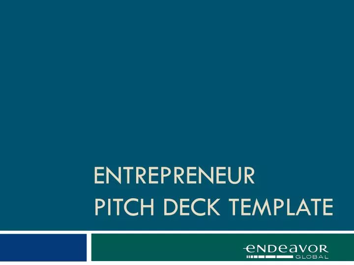 PPT entrepreneur PITCH DECK TEMPLATE PowerPoint Presentation, free