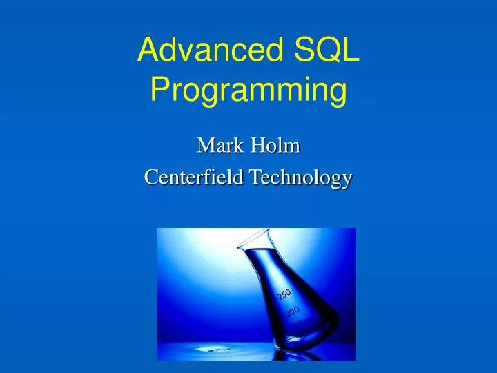 advanced sql programming n.