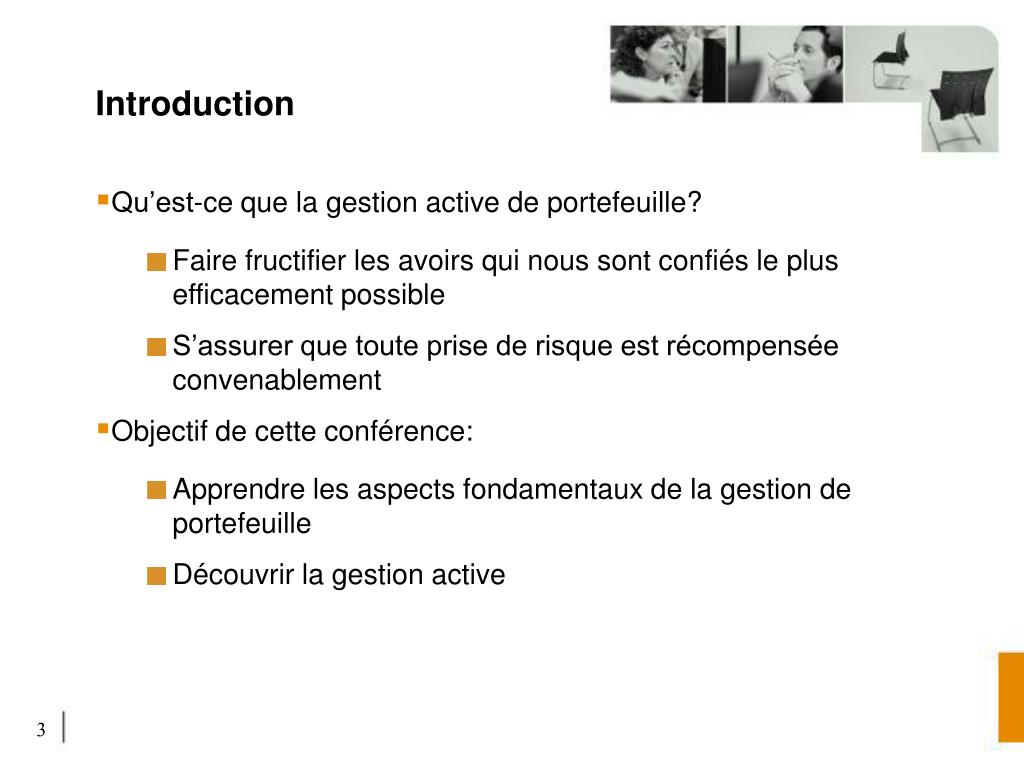 PPT - La gestion active de portefeuille Marc Boucher Gestionnaire de  portefeuille PowerPoint Presentation - ID:4021088