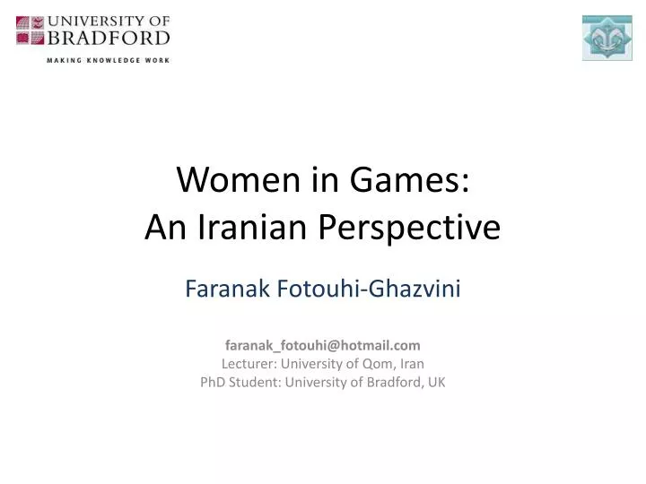 women in games an iranian perspective n.