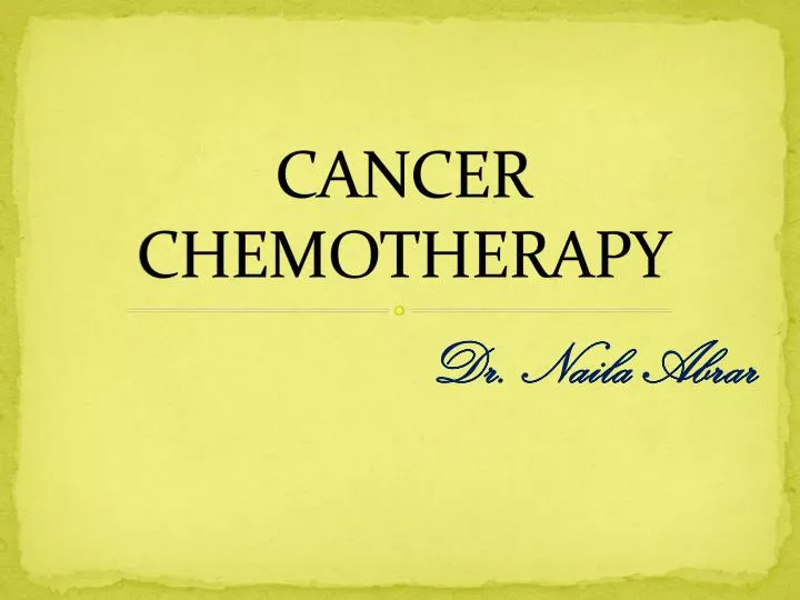 cancer chemotherapy n.