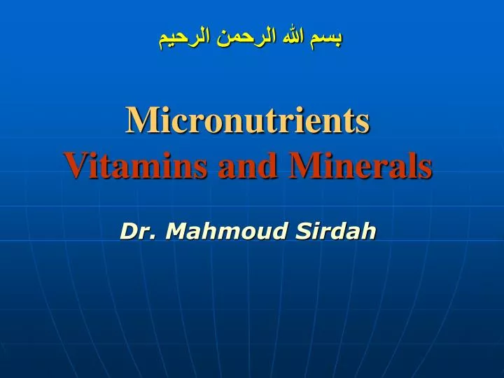 micronutrients vitamins and minerals n.