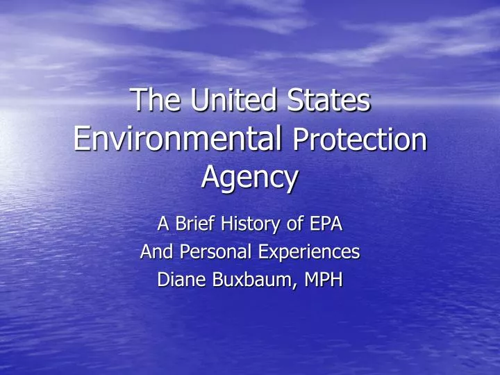 PPT The United States Environmental Protection Agency PowerPoint