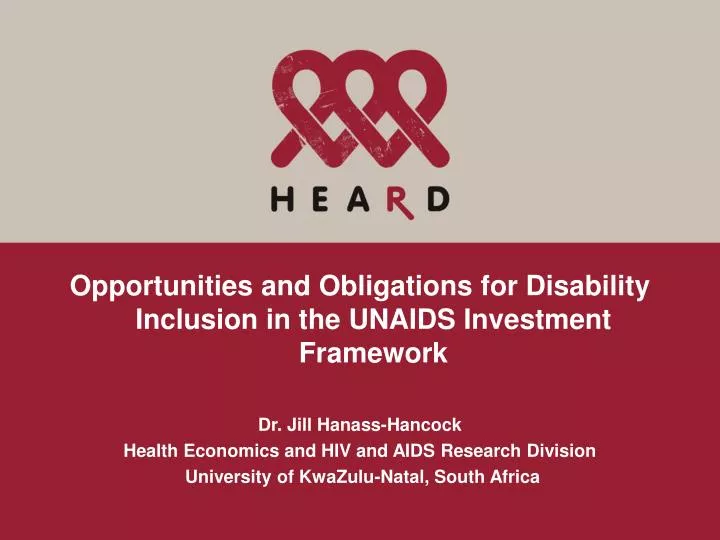 PPT Opportunities and Obligations for Disability Inclusion in the