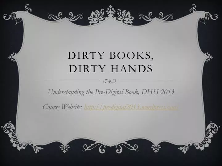 dirty books dirty hands n.