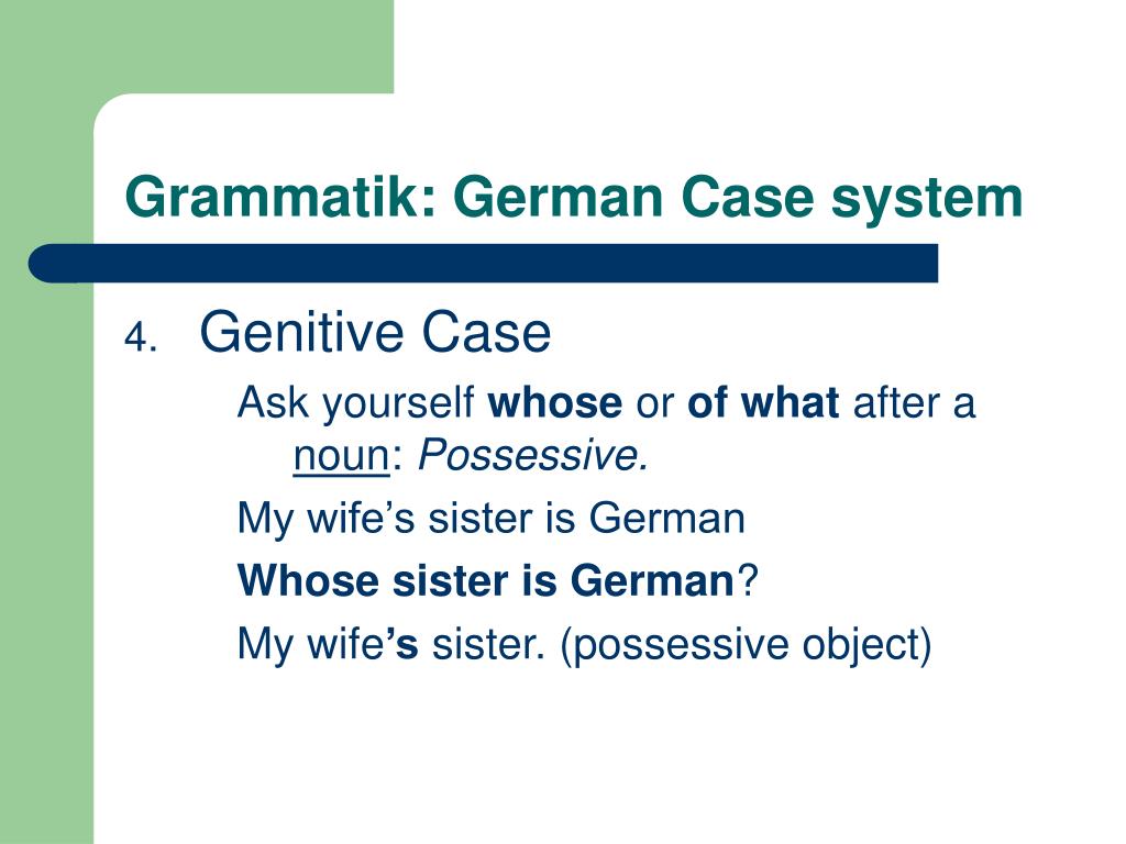 PPT The German Case System PowerPoint Presentation, free download