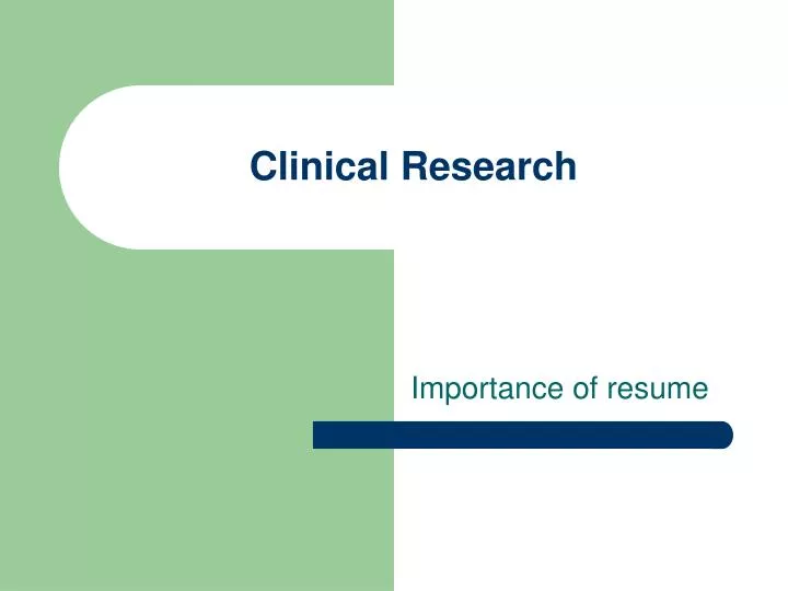 presentation on clinical research