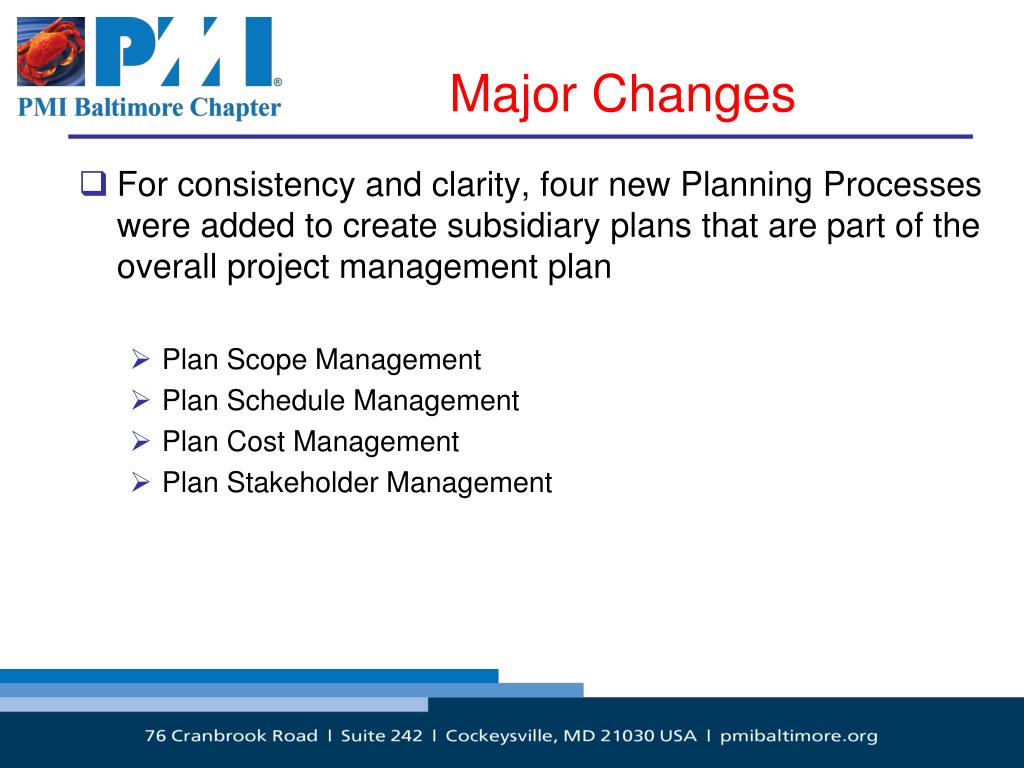 PPT - Project Management Institute – Baltimore Chapter PMBOK Version 5 ...