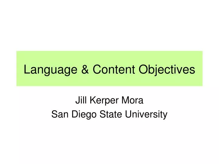 content vs language objectives