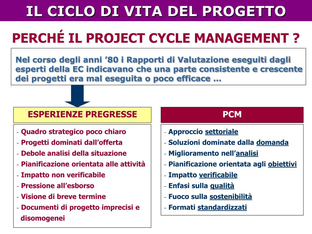 PPT - 27-28 novembre 2008 LA GESTIONE DEL CICLO DI VITA DEL PROGETTO ...