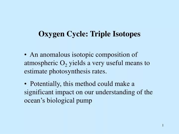 oxygen cycle triple isotopes n.