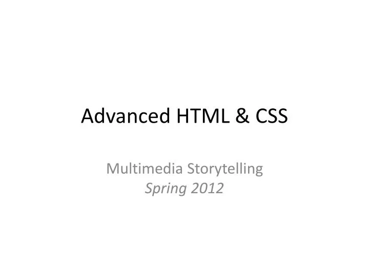 Ppt advanced html css powerpoint presentation free download id
