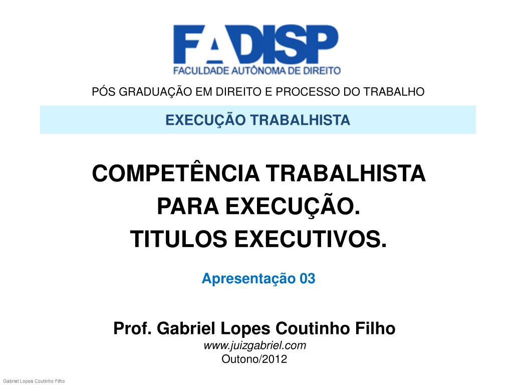 Apresentação trabalho pós