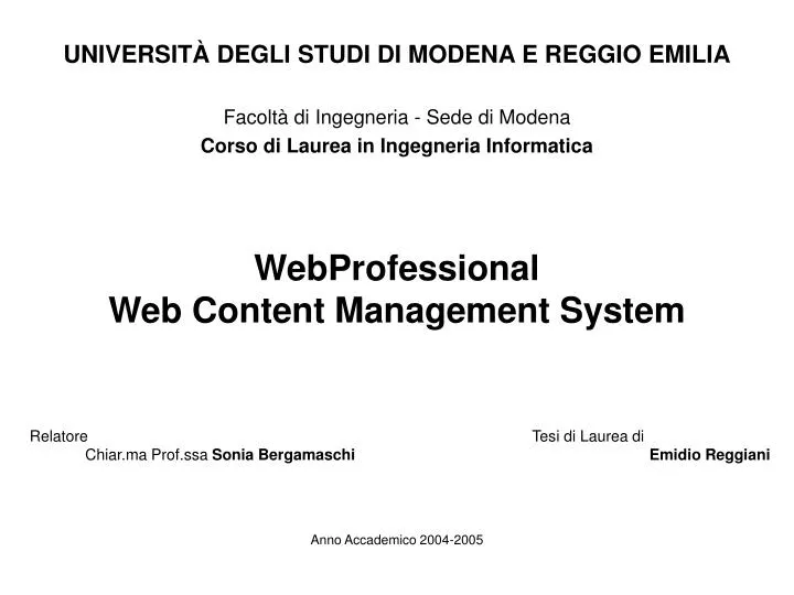 webprofessional web content management system n.
