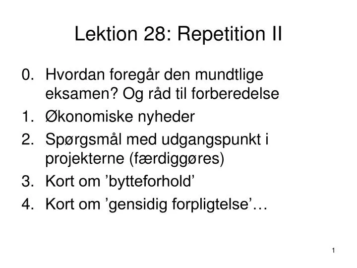 lektion 28 repetition ii n.