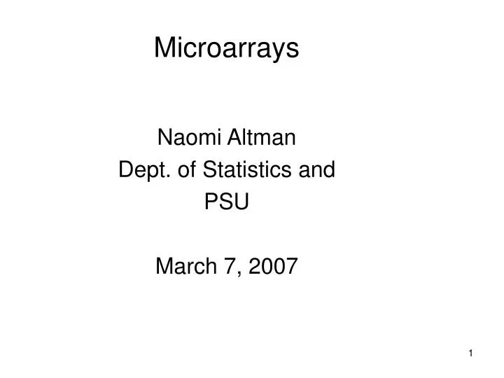 PPT - Microarrays PowerPoint Presentation, free download - ID:4029696