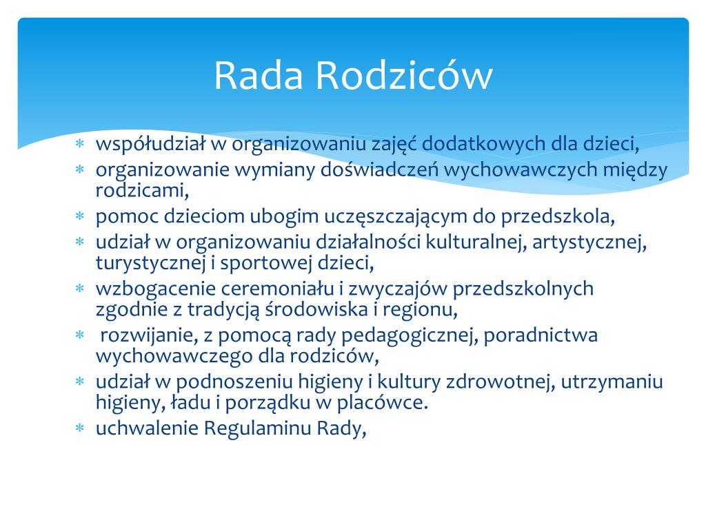 Rada Rodziców Sp 16 Szczecin PPT - Zebranie rodziców 16.06.2014r. Witamy w Przedszkolu nr 42