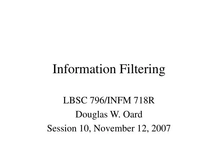 information filtering n.
