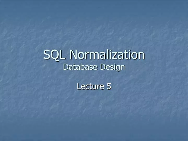 sql normalization database design n.