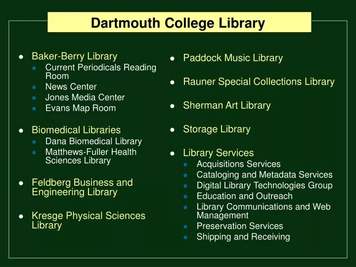 dartmouth college library n.