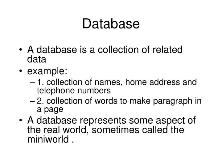 database n.