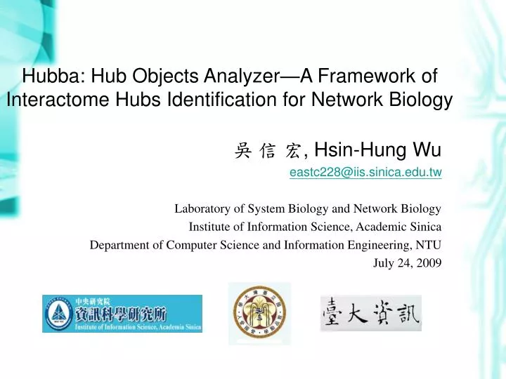 PPT Hubba Hub Objects Analyzer—A Framework of Interactome Hubs