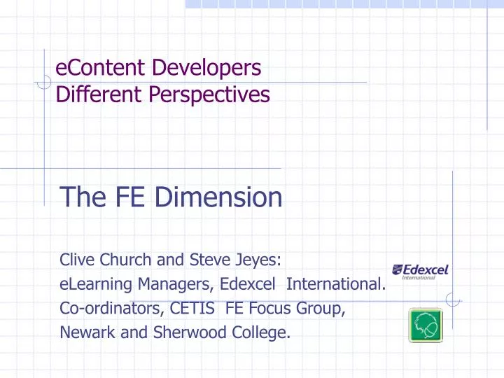 PPT - eContent Developers Different Perspectives PowerPoint ...