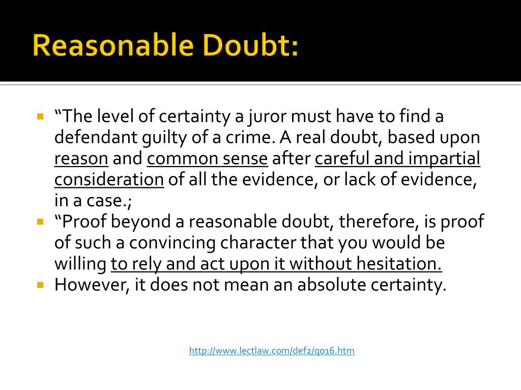 PPT What Is Reasonable Doubt PowerPoint Presentation Free 